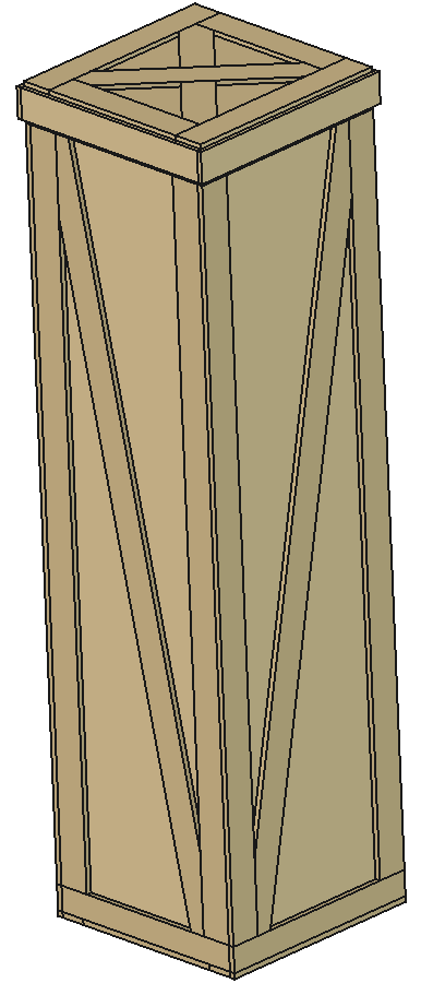Museum Statue Column — axonometric render