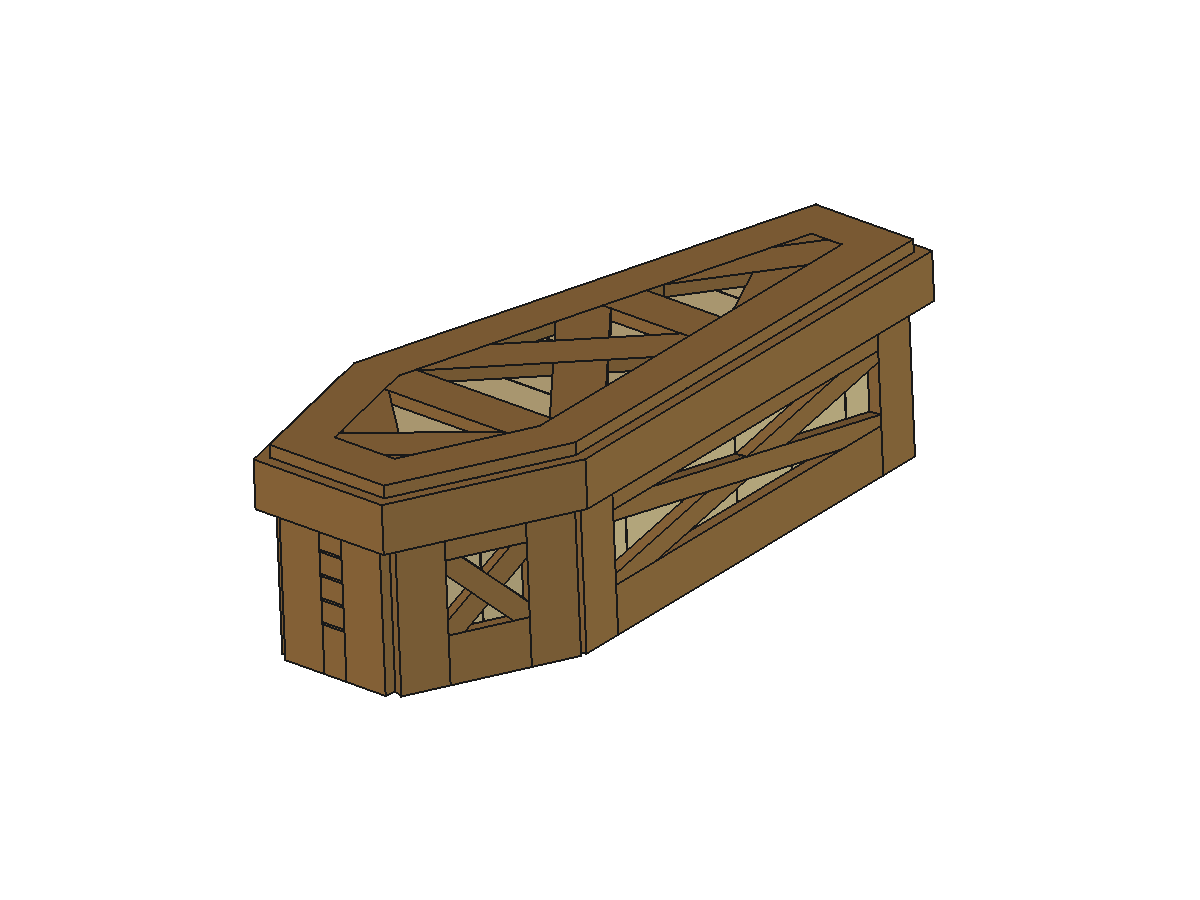 Child coffin axonometric render