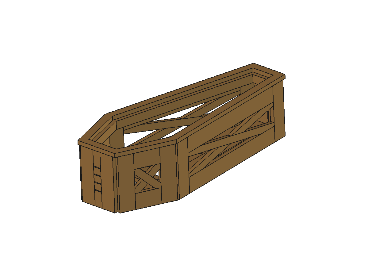 Child coffin frame axonometric detail