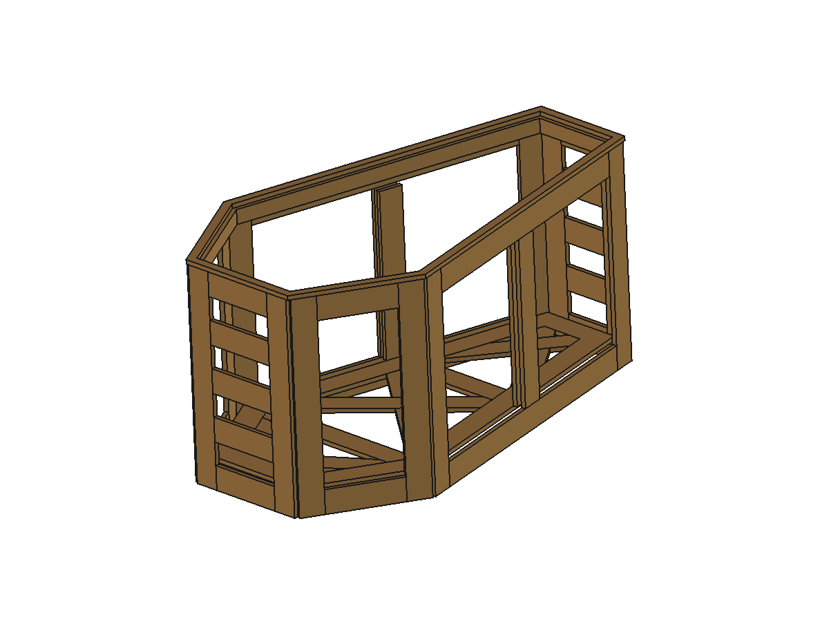 Coffin frame axonometric detail